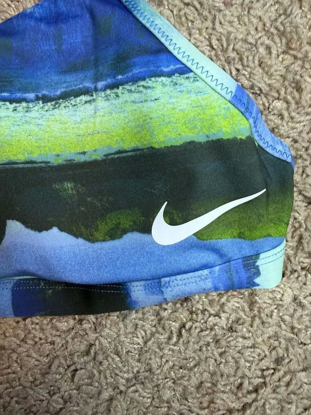 Nike Women's Abstract Print Cross-Back Bikini Swim Top
